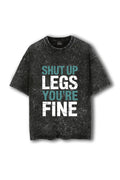 Manmaker Shut Up Legs Acid Wash Oversized Gym T-shirt | Gym Wear for Men and Women