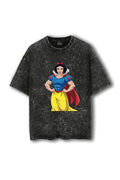 Manmaker Snow White Acid Wash Oversized Gym T-shirt | Female Gym Wear