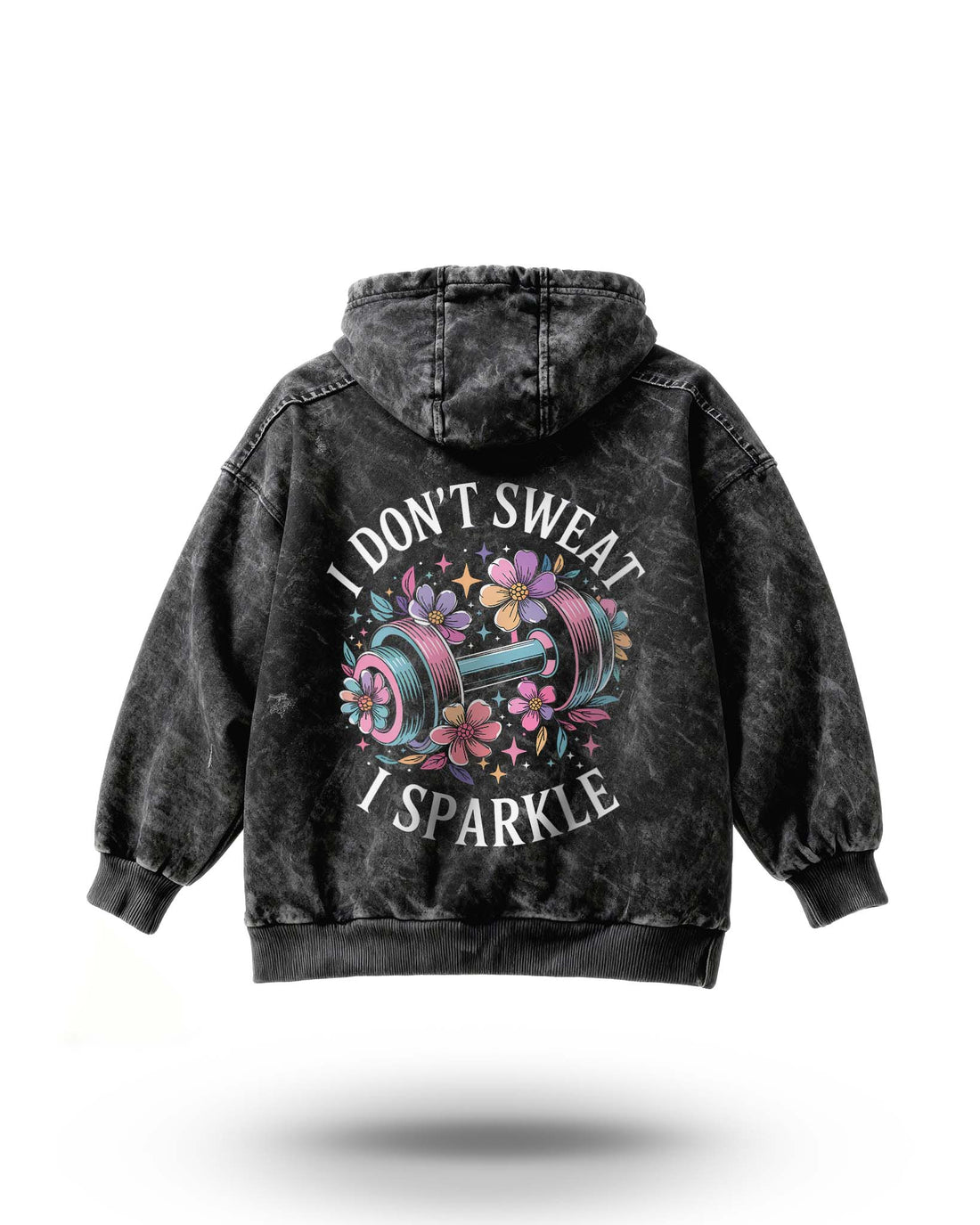 Manmaker Sparkle Acid Wash Gym Hoodie | Gym Wear for Women