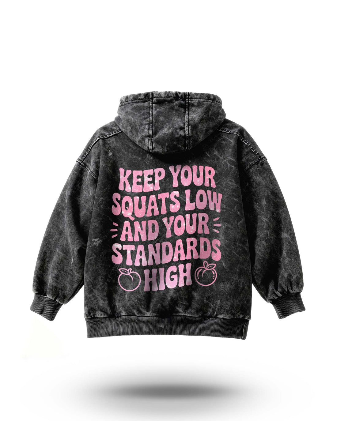 Manmaker Squats Acid Wash Gym Hoodie | Gym Wear for Women