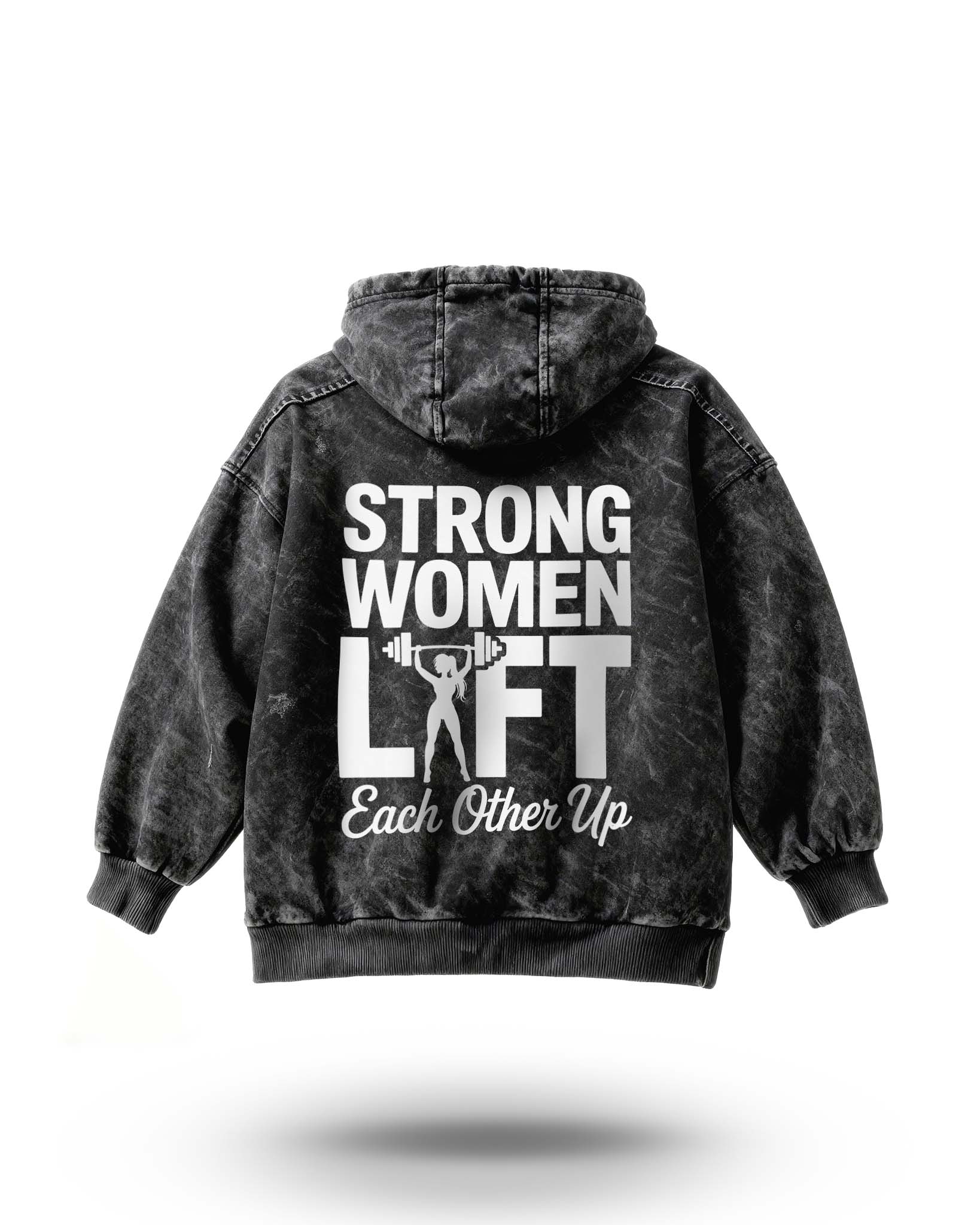 Manmaker Strong Women Acid Wash Gym Hoodie | Gym Wear for Women
