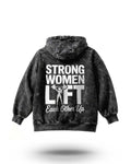 Manmaker Strong Women Acid Wash Gym Hoodie | Gym Wear for Women