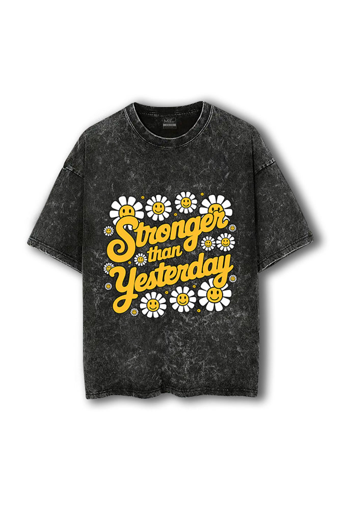Manmaker Stronger Acid Wash Oversized T-shirt | Female Gym Wear 