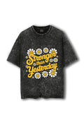 Manmaker Stronger Acid Wash Oversized T-shirt | Female Gym Wear 