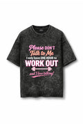 Manmaker Talk Acid Wash Oversized Gym T-shirt | Gym Wear for Women