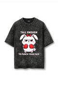 Manmaker Tall Acid Wash Oversized Gym T-shirt | Gym Wear for Women