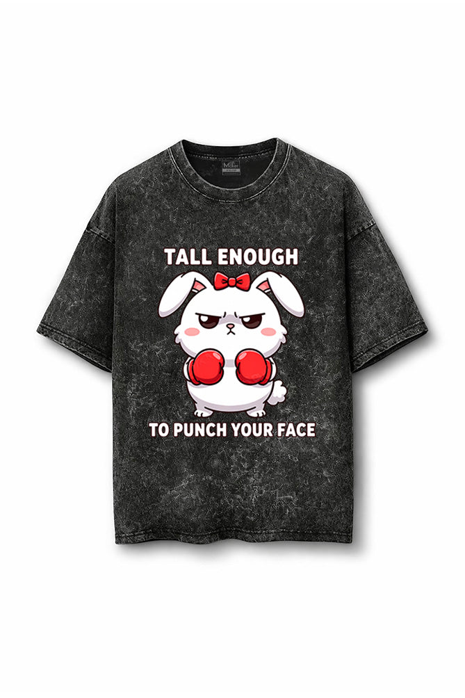Manmaker Tall Acid Wash Oversized Gym T-shirt | Gym Wear for Women