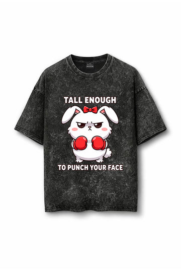 Manmaker Tall Acid Wash Oversized Gym T-shirt | Gym Wear for Women