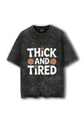Manmaker Thick Acid Wash Oversized Gym T-shirt | Gym Wear for Women