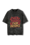 Manmaker Thick Thighs Acid Wash Gym T-shirt | Female Gym Wear