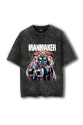 Manmaker Thor Acid Wash Oversized Gym T-shirt | Marvel | Gym Wear