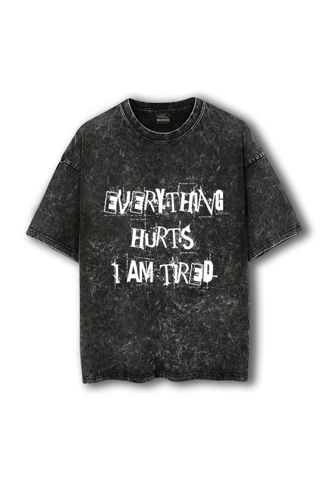 Manmaker Tired Acid Wash Oversized Gym T-shirt | Gym Wear for Women
