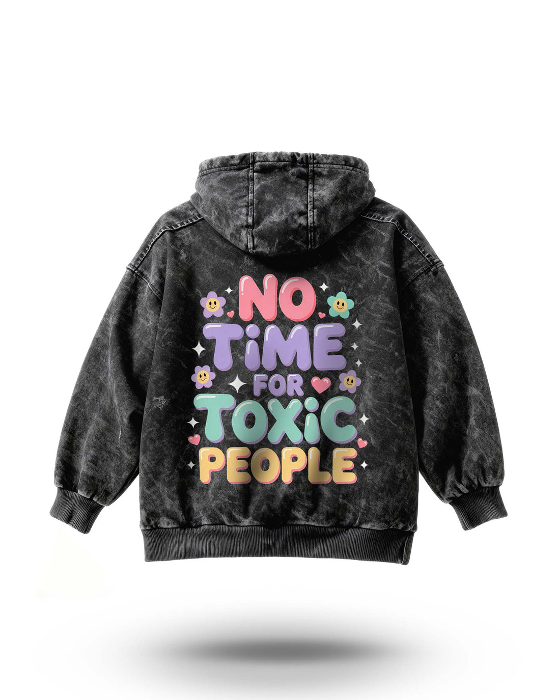Manmaker Toxic People Acid Wash Gym Hoodie | Gym Wear for Women