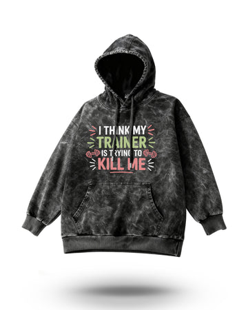 Manmaker Trainer Acid Wash Gym Hoodie | Gym Wear for Women | Hoodie 