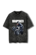 Manmaker Venom Acid Wash Oversized Gym T-shirt | Marvel | Gym Wear