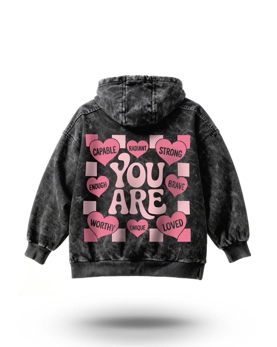 Manmaker You Are Acid Wash Gym Hoodie | Gym Wear for Women
