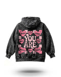 Manmaker You Are Acid Wash Gym Hoodie | Gym Wear for Women