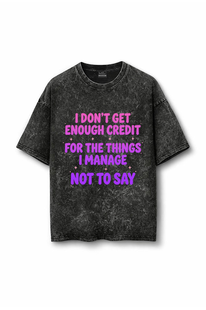 Manmaker Enough Acid Wash Oversized Gym T-shirt | Female Gym Wear