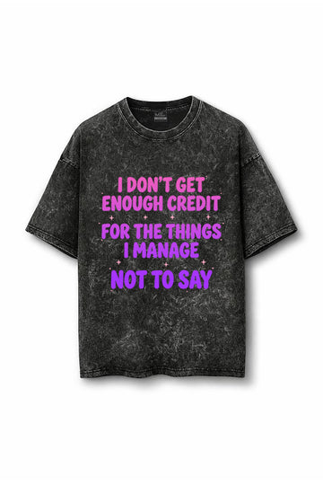 Manmaker Enough Acid Wash Oversized Gym T-shirt | Female Gym Wear