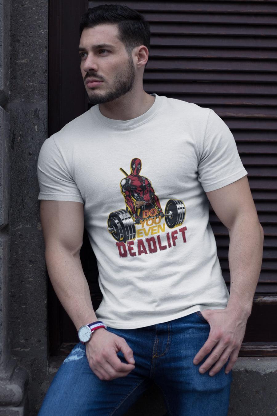 Manmaker's Deadpool x Deadlift White T-shirt - Manmaker