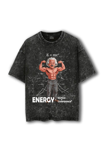 Manmaker Einstein Acid Wash Oversized T-shirt | Gym and Fitness T-shirt