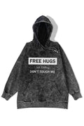 Manmaker Free Hugs Acid Wash Gym Hoodie | Gym Wear