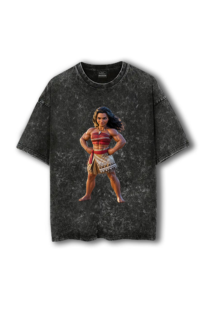Manmaker Moana Acid Wash Oversized Gym T-shirt | Female Gym Wear
