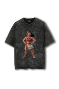 Manmaker Moana Acid Wash Oversized Gym T-shirt | Female Gym Wear