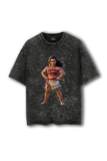 Manmaker Moana Acid Wash Oversized Gym T-shirt | Female Gym Wear