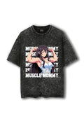 Manmaker Muscle Mommy Acid Wash Oversized Gym T-shirt | Female Gymwear