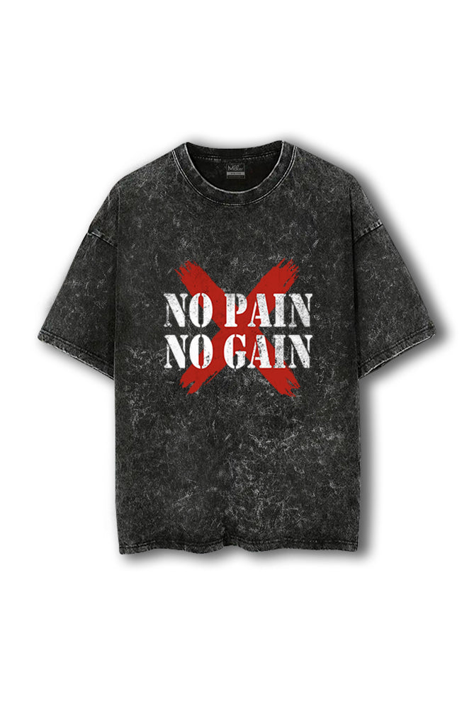 Manmaker No Pain Acid Wash Oversized T-shirt | Gym T-shirt