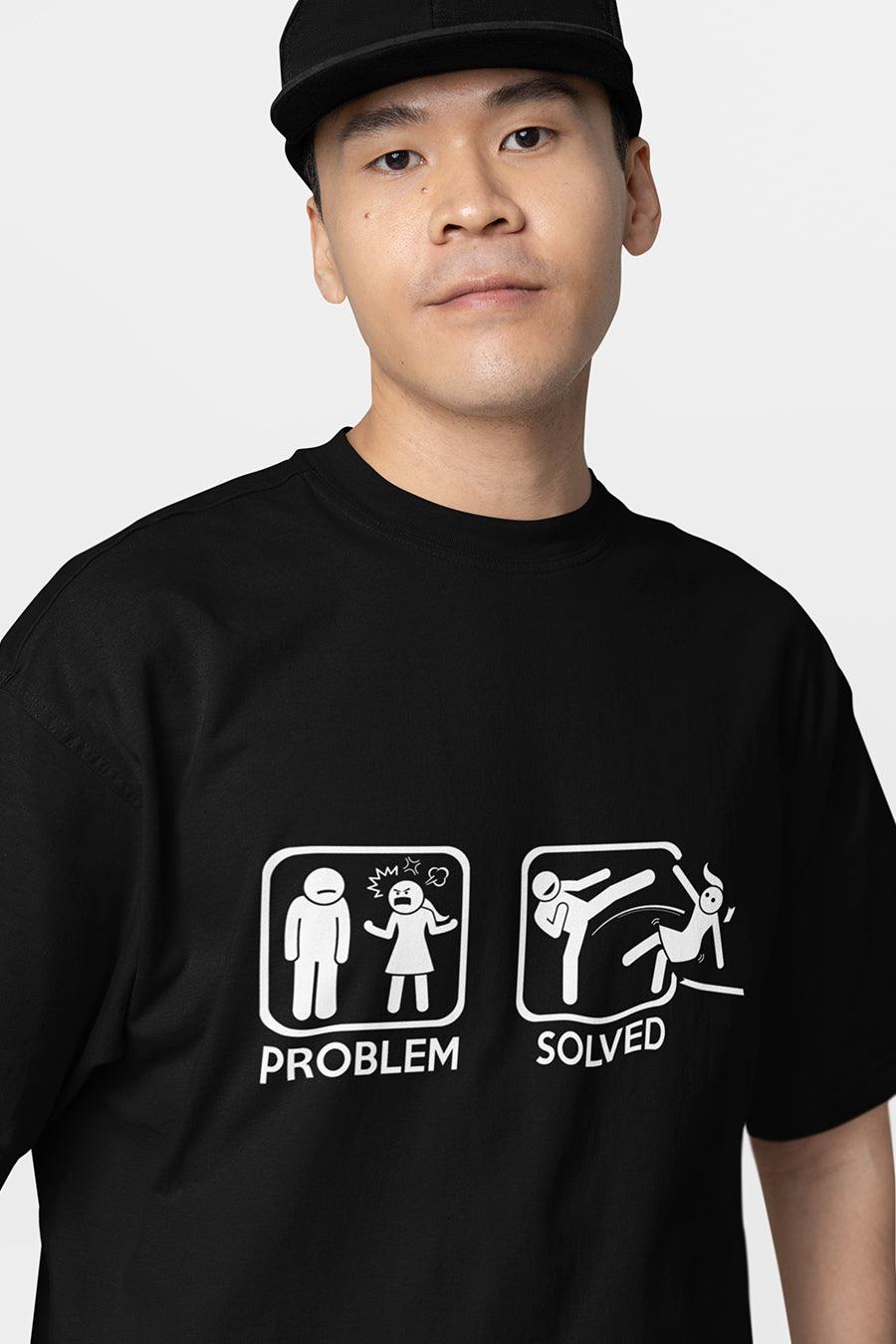 Manmaker's Problem Solved Oversized T-shirt | Manmaker's Funny T-shirt