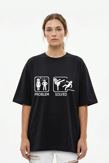 Manmaker Problem Solved Female Oversized T-shirt