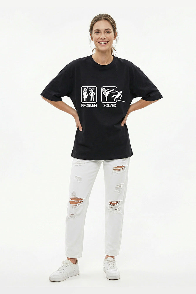 Manmaker Problem Solved Female Oversized T-shirt
