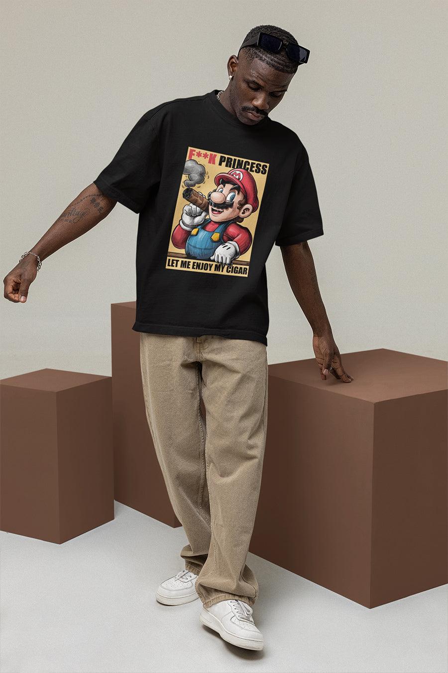 Manmaker's Super Mario Black Oversized T-shirt - Manmaker