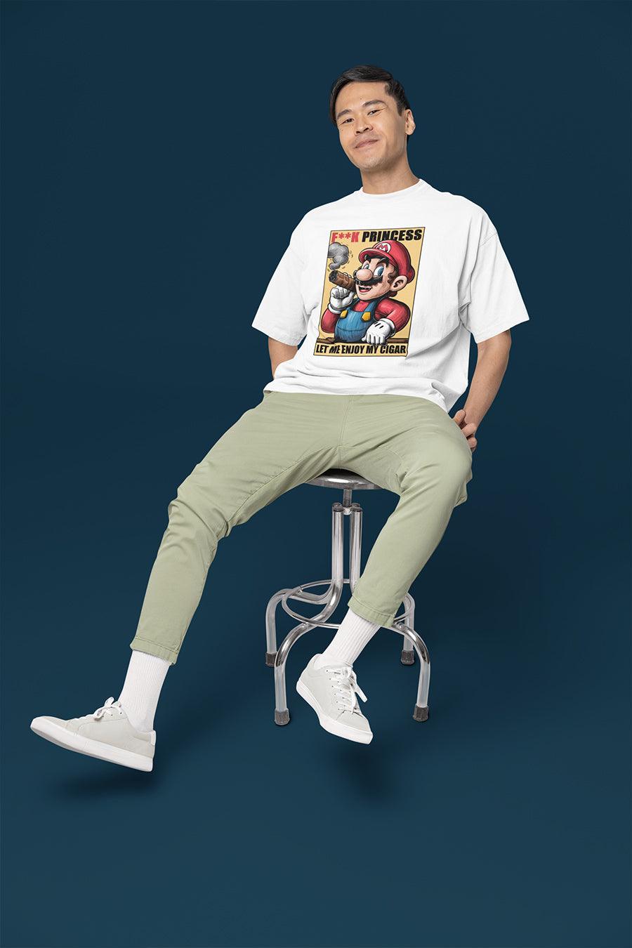 Manmaker's Super Mario White Oversized T-shirt - Manmaker