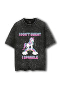 Manmaker Unicorn Acid Wash Oversized Gym T-shirt | Female Gym wear