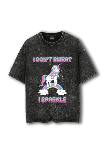 Manmaker Unicorn Acid Wash Oversized Gym T-shirt | Female Gym wear
